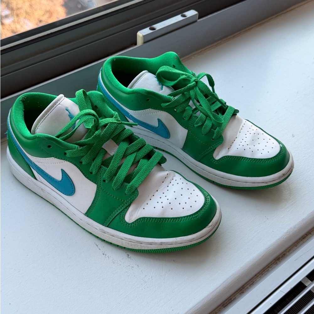 Nike Jordan Green and White Low-Top Sneakers